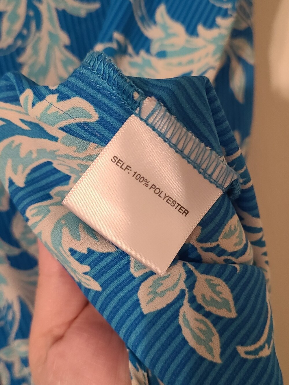 Rose + Olive Bright Blue Floral Print Sleeveless Top - 1x - Picture 3 of 5